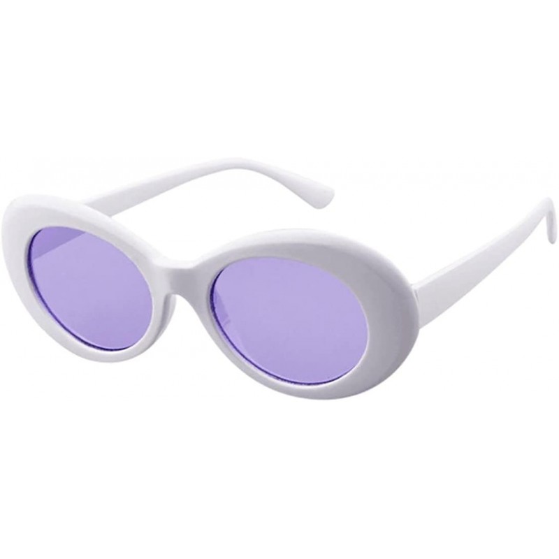 Shield Sunglasses Retro Vintage Unisex Sunglasses Rapper Oval Shades Grunge Glasses - E - C418H3CRZQO $7.64