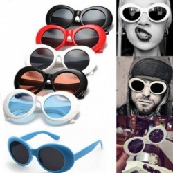 Shield Sunglasses Retro Vintage Unisex Sunglasses Rapper Oval Shades Grunge Glasses - E - C418H3CRZQO $7.64