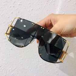 Square Fashion Sunglasses Oversized Glasses fashion - Black - C418XIHQZ38 $10.60