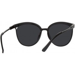 Round Black Cat Eye Sunglasses Women Eyewear Black Retro Female Sunglass Mirror Round Cateye Glasses For Woman - CY199955I7T ...