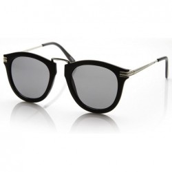 Round Designer Inspired Rounded P3 Sunglasses with Metal Arms (Matte Black-Silver) - C111C2N973L $9.03