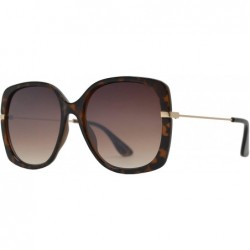 Butterfly Retro Square Butterfly Sunglasses for Women UV Protection - Tortoise + Brown Gradient - CY1960QSYUN $13.66