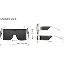 Square Fashion Sunglasses Oversized Glasses fashion - Black - C418XIHQZ38 $10.60