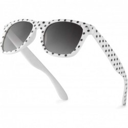 Wayfarer Polka Dot Retro Fashion Sunglasses - 100% UV400 - White - CD11OXK5MRB $8.74