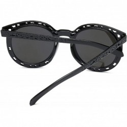 Oversized Sunglasses for Women Hollow Simple Sunglasses Accessories Beach Sun Glasses - Black-yellow Green - C318W5EMWNN $26.82