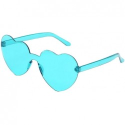 Rimless Rimless Sunglasses Transparent Frameless Glasses - Hot Pink - C4199ZHWS6S $9.04