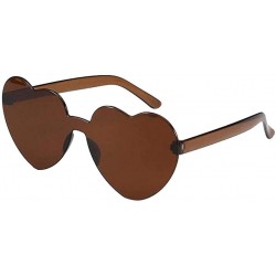Rimless Rimless Sunglasses Transparent Frameless Glasses - Hot Pink - C4199ZHWS6S $9.04