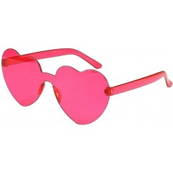 Rimless Rimless Sunglasses Transparent Frameless Glasses - Hot Pink - C4199ZHWS6S $9.04