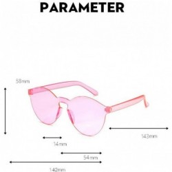 Rimless Rimless Sunglasses Transparent Frameless Glasses - Hot Pink - C4199ZHWS6S $9.04