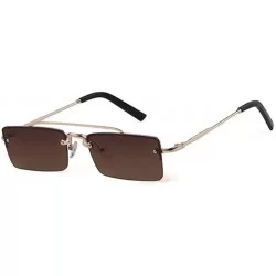 Square Vintage Rectangular Sunglasses Designer Rectangle - C5 - CX197ZGZILG $19.70