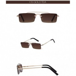 Square Vintage Rectangular Sunglasses Designer Rectangle - C5 - CX197ZGZILG $12.87