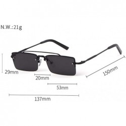 Square Vintage Rectangular Sunglasses Designer Rectangle - C5 - CX197ZGZILG $12.87