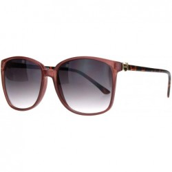 Rectangular Womens Elegant Rectangular Thin Plastic Boyfriend Sunglasses - Burgundy Smoke - CO18Q0DH8UQ $11.18