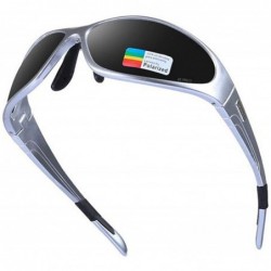 Oval BOW Wind Oval Polarized Sunglasses Riding Glasses Fishing Glasses Driving Glasses - Silver - C118DXDKTUX $24.41