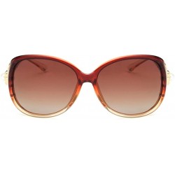 Square Unisex Sunglasses Fashion Purple Drive Holiday Square Polarized UV400 - Brown - CC18RLIZ5TQ $11.84
