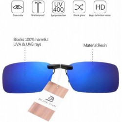 Goggle UV400 Clip on Polarised Sunglasses Fit over Prescription Eyeglasses - Blue - CC18RC68R57 $9.12