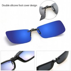 Goggle UV400 Clip on Polarised Sunglasses Fit over Prescription Eyeglasses - Blue - CC18RC68R57 $9.12