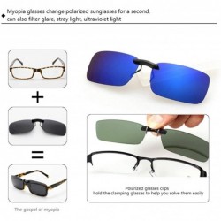 Goggle UV400 Clip on Polarised Sunglasses Fit over Prescription Eyeglasses - Blue - CC18RC68R57 $9.12