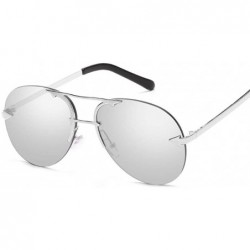 Rimless Sunglasses Retro Rimless Sunglasses Metallic Men And Women Toad Mirror Big Name Sea Glasses - CJ18TKL9IOU $17.94