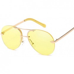 Rimless Sunglasses Retro Rimless Sunglasses Metallic Men And Women Toad Mirror Big Name Sea Glasses - CJ18TKL9IOU $10.42