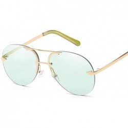Rimless Sunglasses Retro Rimless Sunglasses Metallic Men And Women Toad Mirror Big Name Sea Glasses - CJ18TKL9IOU $10.42