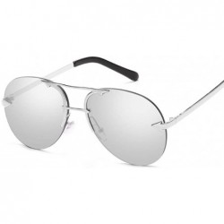 Rimless Sunglasses Retro Rimless Sunglasses Metallic Men And Women Toad Mirror Big Name Sea Glasses - CJ18TKL9IOU $10.42