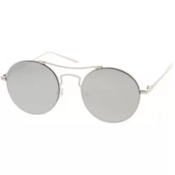 Round Fashion Wired Round Double Bar Flash Lens Women Sunglasses Model S60W3205 - Silver - C4183KTTIXR $12.05
