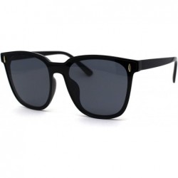 Rectangular Mens Hipster Inset Lens Large Horn Rim Retro Plastic Sunglasses - All Black - CO196EEDMK0 $23.09