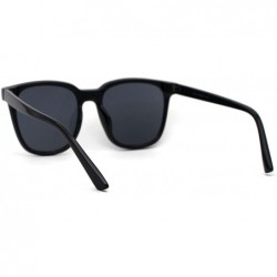Rectangular Mens Hipster Inset Lens Large Horn Rim Retro Plastic Sunglasses - All Black - CO196EEDMK0 $15.29