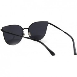 Cat Eye Cat Eye Women Fashion Designer Sunglasses Metal Frame Colored Lens - 86010_c1_black_smoke - CC12O3T6W4U $12.93