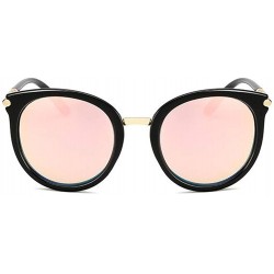 Round Vintage Round Polarized Sunglasses for Women Classic Retro Designer Style - Pink - CN18X7XMNI2 $11.23