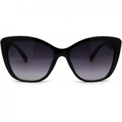 Cat Eye Womens Retro Oversize Cat Eye Designer Fashion Sunglasses - Black Smoke - CD196QTULKY $11.81