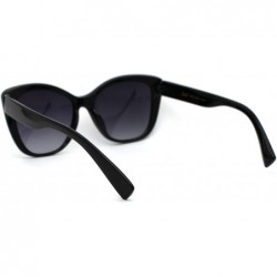 Cat Eye Womens Retro Oversize Cat Eye Designer Fashion Sunglasses - Black Smoke - CD196QTULKY $11.81