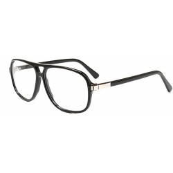 Aviator Unisex Lightweight Retro 80's Aviator Style Prescription Eyeglass Frames - Black - CZ18O8AC55H $35.63