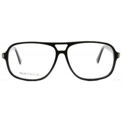 Aviator Unisex Lightweight Retro 80's Aviator Style Prescription Eyeglass Frames - Black - CZ18O8AC55H $17.35