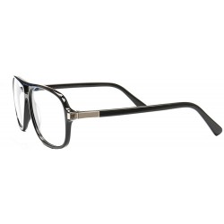 Aviator Unisex Lightweight Retro 80's Aviator Style Prescription Eyeglass Frames - Black - CZ18O8AC55H $17.35