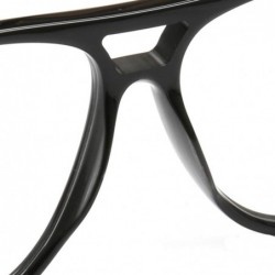 Aviator Unisex Lightweight Retro 80's Aviator Style Prescription Eyeglass Frames - Black - CZ18O8AC55H $17.35