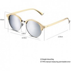 Semi-rimless Polarized Round Lenses Semi Rimless Fashion Women Sunglasses - Silver - CV17YUNRR3M $10.22