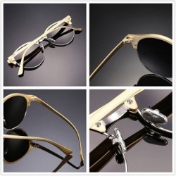 Semi-rimless Polarized Round Lenses Semi Rimless Fashion Women Sunglasses - Silver - CV17YUNRR3M $10.22