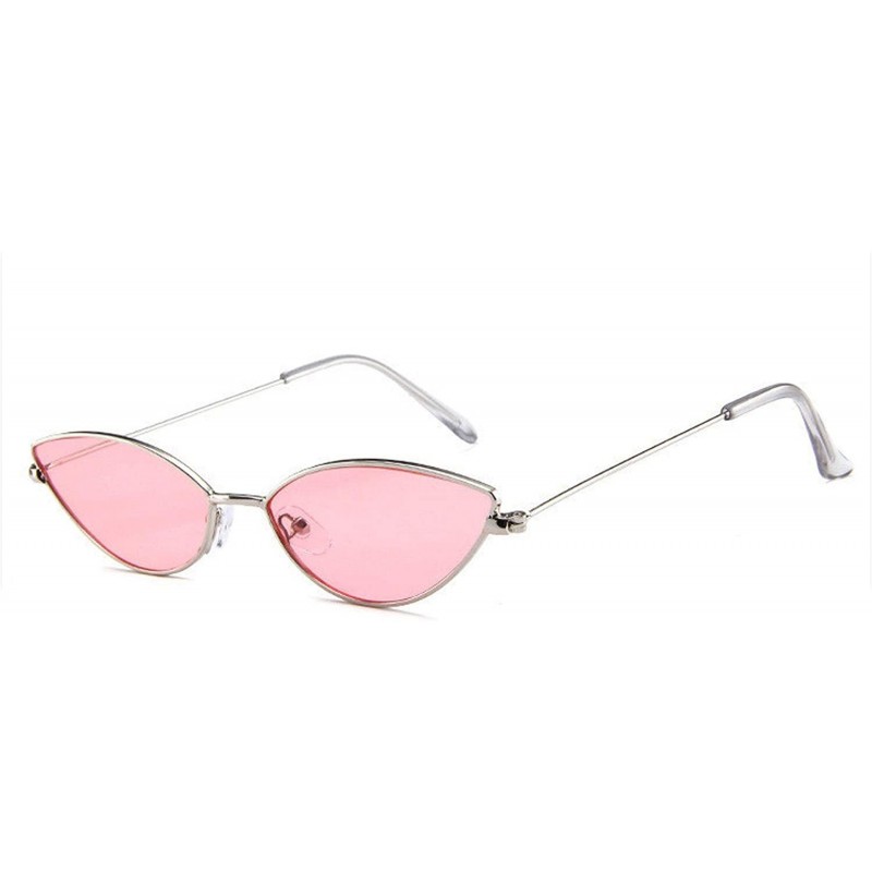 Oversized 2018 New Fashion Sunglasses Women Metal Retro Colorful Transparent Small Cat Eye UV400 - C6 - CN197Y7ULDN $25.20