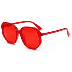 Square Retro new fashion luxury candy color square brand designer ladies sunglasses - Red - CX18M0MZ7DZ $8.58