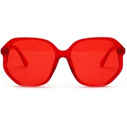 Square Retro new fashion luxury candy color square brand designer ladies sunglasses - Red - CX18M0MZ7DZ $8.58