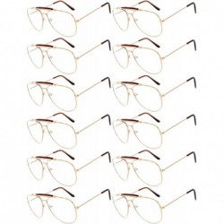 Aviator 12 Pairs Classic Aviator Sunglasses Metal Gold Silver Black Colored Mirror Lens (Avi_Brow_Bar_Gold_12_P- Colored) - C...