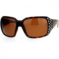 Butterfly Polarized Lens Oversize Rhinestone Bling Sparkling Womens Sunglasses - Tortoise - C712IID4MXN $20.32
