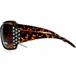 Butterfly Polarized Lens Oversize Rhinestone Bling Sparkling Womens Sunglasses - Tortoise - C712IID4MXN $11.77