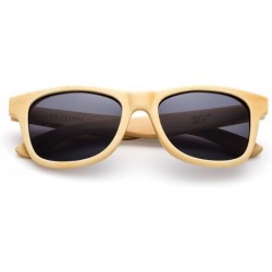 Wayfarer Arcana" Genuine Handmade Bamboo Sunglasses Anti-Glare Polarized Wooden Spring Hinges - Light Bamboo Smoke - CG17Y53E...