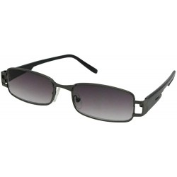 Rectangular Slim Full Lens Reader Sunglasses R68 - Pewter Frame-gray Lenses - C81890WTTUL $25.72