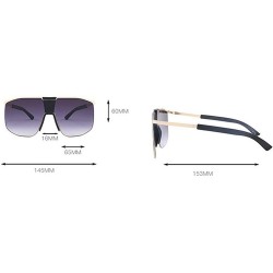 Square Sexy Shield Oversized Sunglasses Women Men Trendy Glasses Vintage Windproof Square Rimless Sun Glasses UV400 - CY1935L...