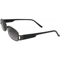 Rectangular Slim Full Lens Reader Sunglasses R68 - Pewter Frame-gray Lenses - C81890WTTUL $13.03