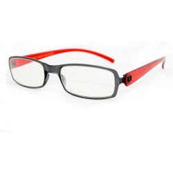 Square Slim Extra Ligh Weight Flexible Plastic Fashion Clear Lens Glasses - Red - CG11ORJMHE9 $9.25